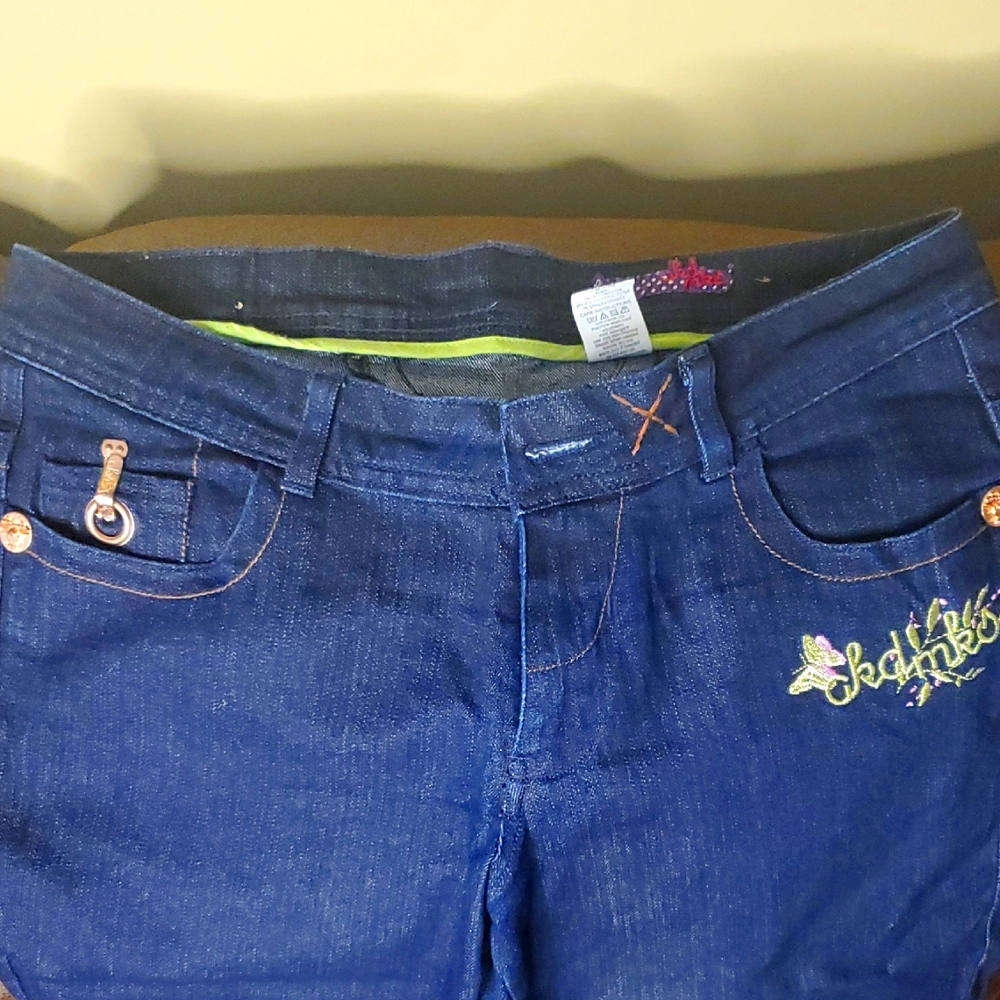 Dark Blue Embroidered Jeans Akademiks